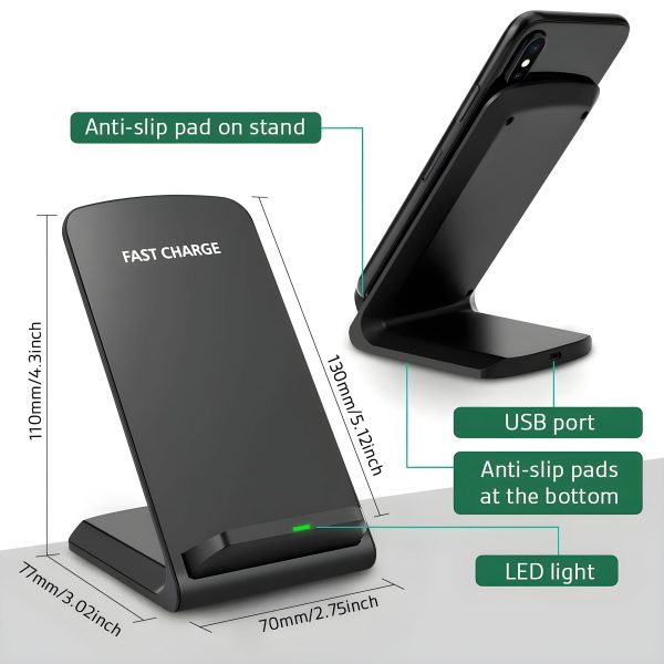 Wireless Charger Stand 15W LED Indicators Fast Charging-5