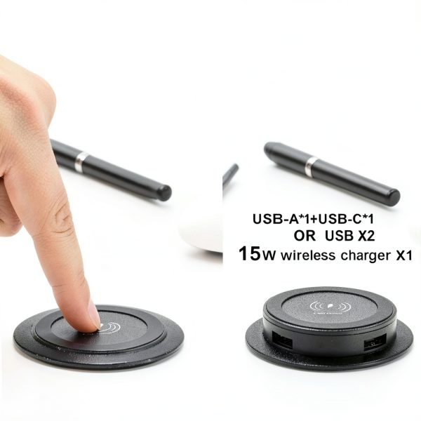 Pavo Wireless Charger 15W Fast Embedded USB Port-1