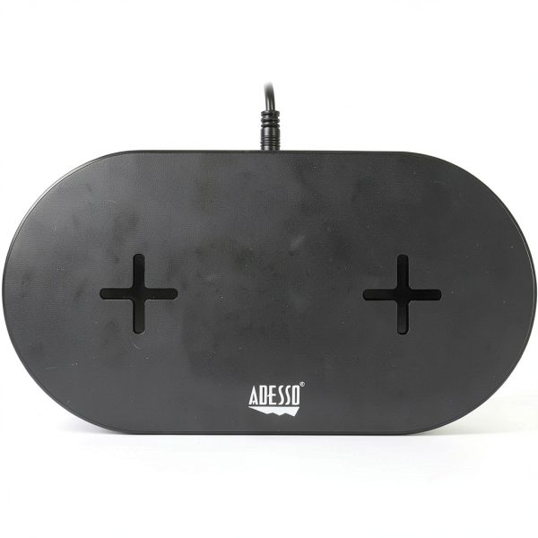 Adesso Qi Wireless Fast Charging Pad Dual Coil Compact-1
