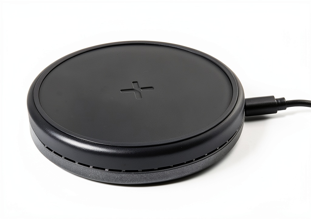 Convertible wireless charger in stand mode on a desk