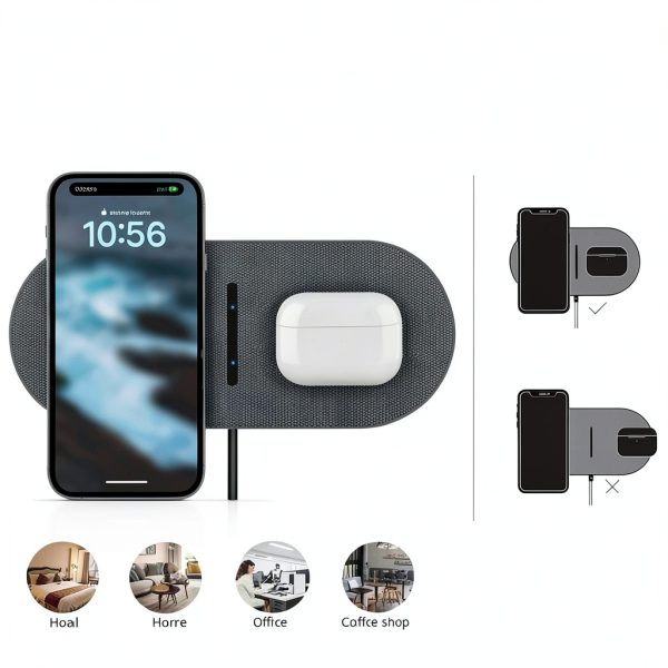 Wireless Charging Pad Dual Device Fast Charging Universal-3