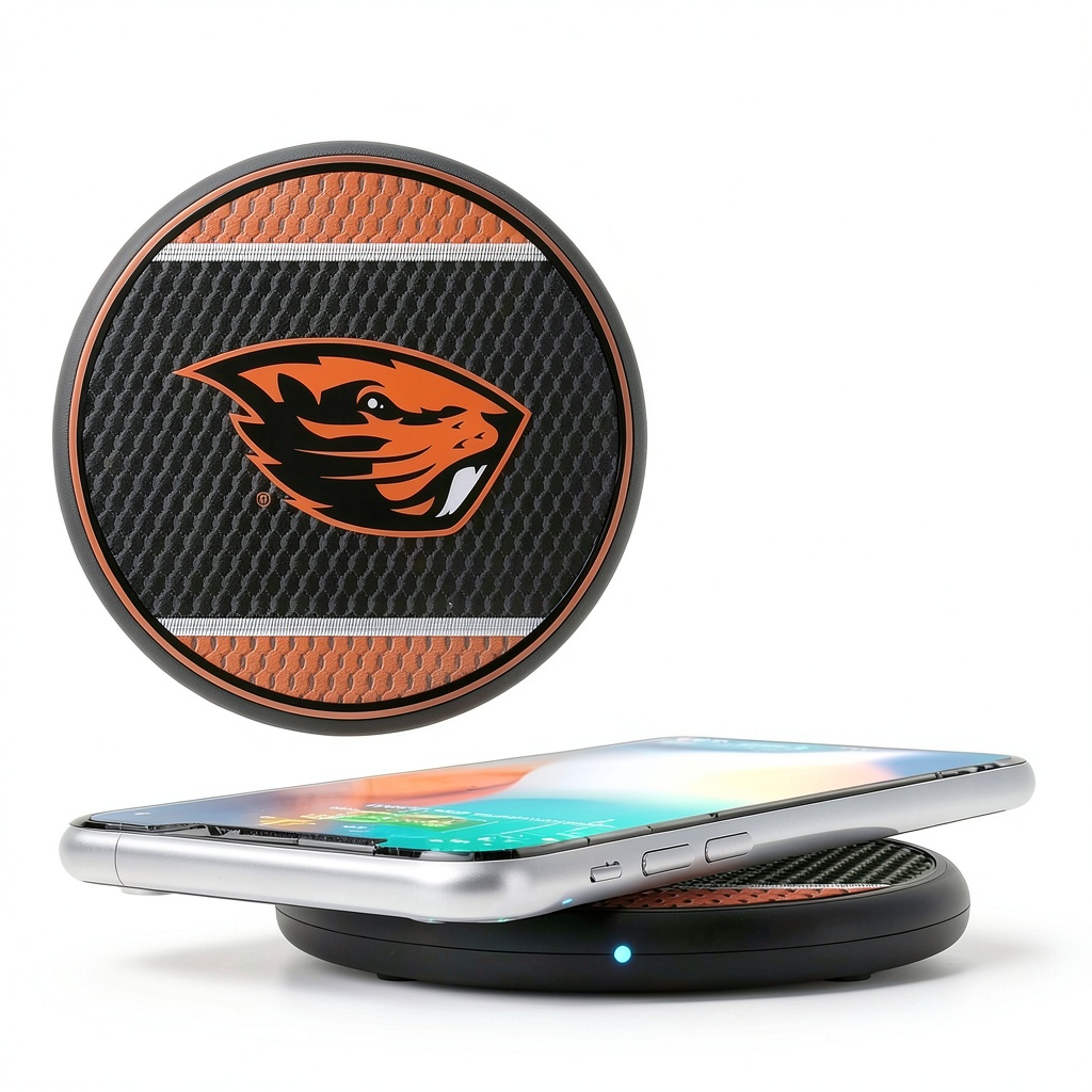 Oregon State Beavers Wireless Charging Pad on a desk