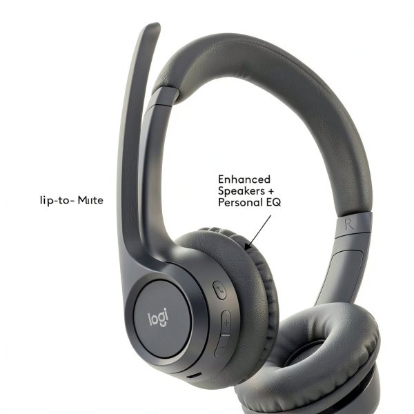 Logitech Zone 300 On-Ear Headset with Noise Canceling Mic Black-5